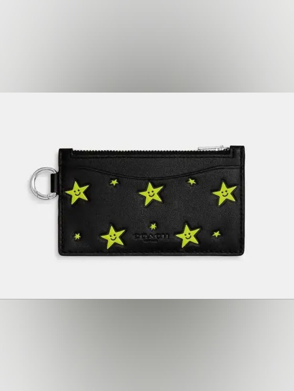 ISO - Coach Black Zip Card Case with Stars